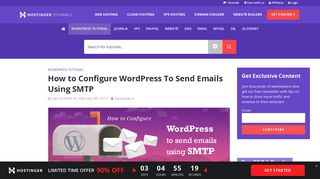 
                            12. How to Configure WordPress To Send Emails Using SMTP - Hostinger