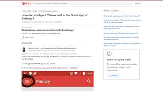 
                            9. How to configure Yahoo mail in the Gmail app of Android - Quora