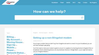 
                            4. How to configure your non-Slingshot-supplied modem/router – Slingshot
