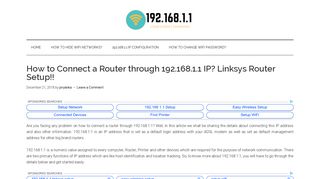 
                            10. How to Connect a Router through 192.168.1.1 IP? Linksys Router ...