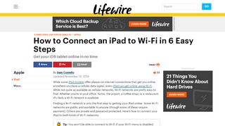 
                            5. How to Connect an iPad to Wi-Fi in 6 Easy Steps - Lifewire