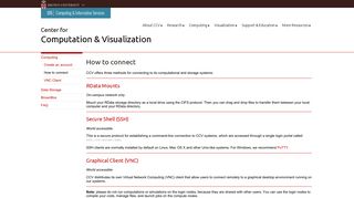 
                            12. How to connect | Center for Computation and Visualization