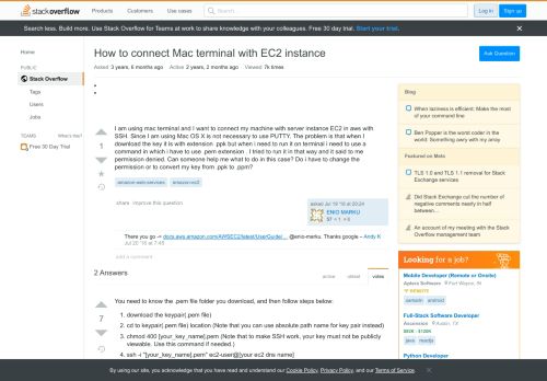 
                            11. How to connect Mac terminal with EC2 instance - Stack Overflow