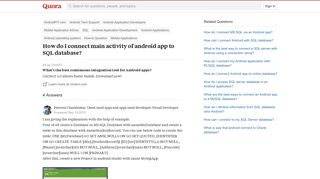 
                            6. How to connect main activity of android app to SQL database - Quora