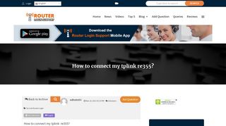 
                            11. How to connect my tplink re355? - Router Login Support
