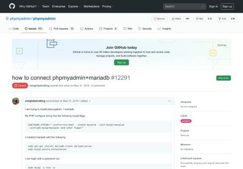 
                            12. how to connect phpmyadmin+mariadb · Issue #12291 · phpmyadmin ...