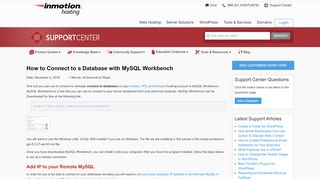 
                            9. How to Connect to a Database with MySQL Workbench | InMotion ...