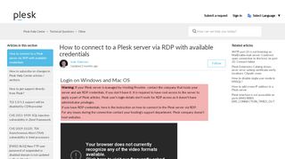 
                            9. How to connect to a Plesk server via RDP with available credentials ...