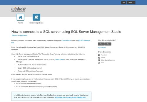 
                            9. How to connect to a SQL server using SQL Server Management Studio