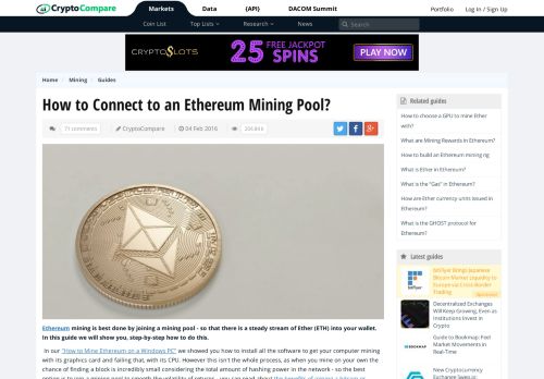 
                            8. How to connect to an Ethereum mining pool? | CryptoCompare.com