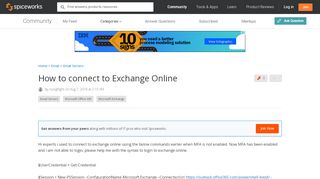 
                            13. How to connect to Exchange Online - Email Servers - Spiceworks ...