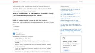 
                            9. How to connect to fast free wifi at Indian Railway stations ...
