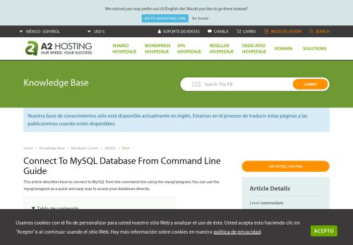 
                            2. How to connect to MySQL from the command line - A2 Hosting