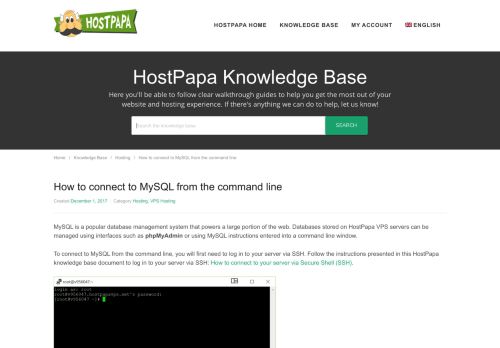 
                            7. How to connect to MySQL from the command line - HostPapa ...