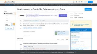 
                            10. How to connect to Oracle 12c Database using cx_Oracle - Stack Overflow