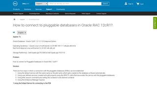 
                            8. How to connect to pluggable databases in Oracle RAC 12cR1? | Dell US