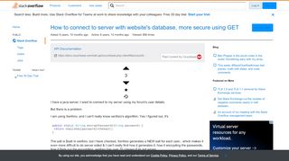 
                            1. How to connect to server with website's database, more secure ...