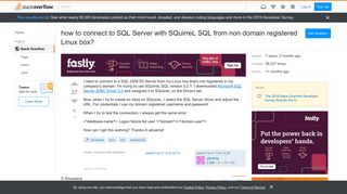 
                            11. how to connect to SQL Server with SQuirreL SQL from non domain ...