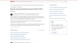 
                            13. How to connect to the EA servers for FIFA 14 PC - Quora