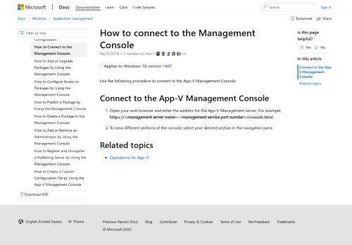 
                            3. How to connect to the Management Console (Windows 10 ...