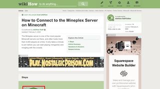 
                            13. How to Connect to the Mineplex Server on Minecraft: 8 Steps