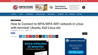 
                            9. How to Connect to WPA/WPA WIFI network in LInux with terminal ...