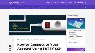 
                            8. How to Connect to Your Account Using Putty SSH terminal - Hostinger