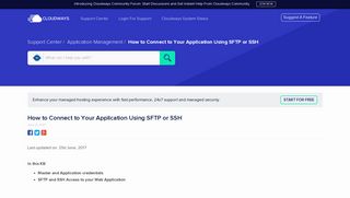
                            5. How to Connect to your Application Using SFTP ... - Cloudways Support