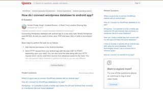 
                            4. How to connect wordpress database to android app - Quora