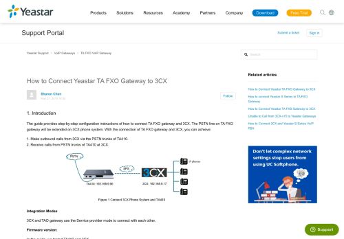 
                            13. How to Connect Yeastar TA FXO Gateway to 3CX – Yeastar Support