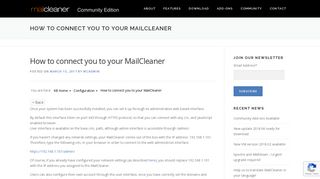 
                            3. How to connect you to your MailCleaner - MailCleaner - Open source ...