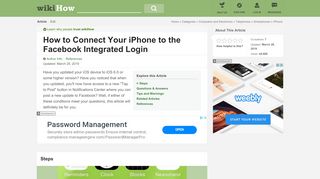 
                            10. How to Connect Your iPhone to the Facebook Integrated Login