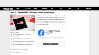 
                            10. How to Connect Your YouTube Channel With Google | Chron.com