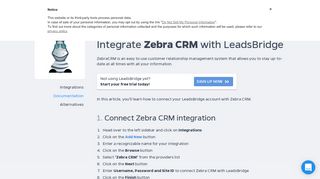 
                            3. How to connect Zebra CRM | LeadsBridge Documentation