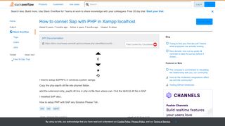 
                            9. How to connet Sap with PHP in Xampp localhost - Stack Overflow