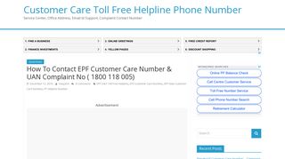 
                            3. How To Contact EPF Customer Care Number & UAN Complaint No