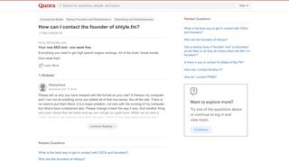 
                            6. How to contact the founder of shtyle.fm - Quora