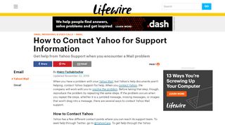 
                            12. How to Contact Yahoo Mail Support - Lifewire