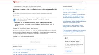 
                            8. How to contact Yahoo Mail's customer support in the US - Quora