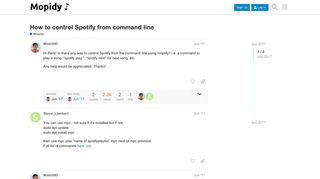 
                            8. How to control Spotify from command line - Mopidy - Mopidy Discuss