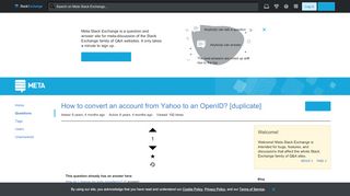 
                            9. How to convert an account from Yahoo to an OpenID? - Meta Stack ...