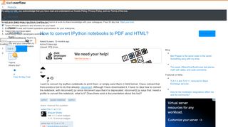 
                            1. How to convert ipython notebooks to PDF and HTML? - Stack Overflow