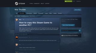 
                            3. How to copy this Steam Game to another PC? :: War Thunder General ...