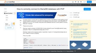 
                            4. How to correctly connect to MariaDB database with PHP - Stack Overflow