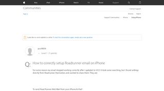 
                            10. How to correctly setup Roadrunner email o… - Apple Community