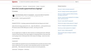 
                            2. How to crack a password on a laptop - Quora