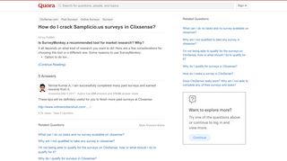 
                            10. How to crack Samplicio.us surveys in Clixsense - Quora