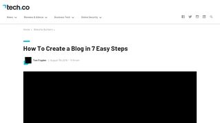 
                            8. How To Create a Blog in Seven Easy Steps - 2019 | Tech.Co