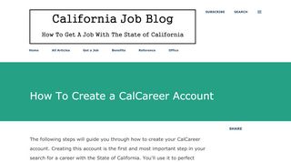 
                            7. How To Create a CalCareer Account - California Job Blog