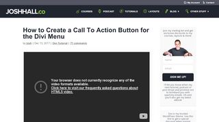 
                            6. How to Create a Call To Action Button for the Divi Menu - JoshHall.co